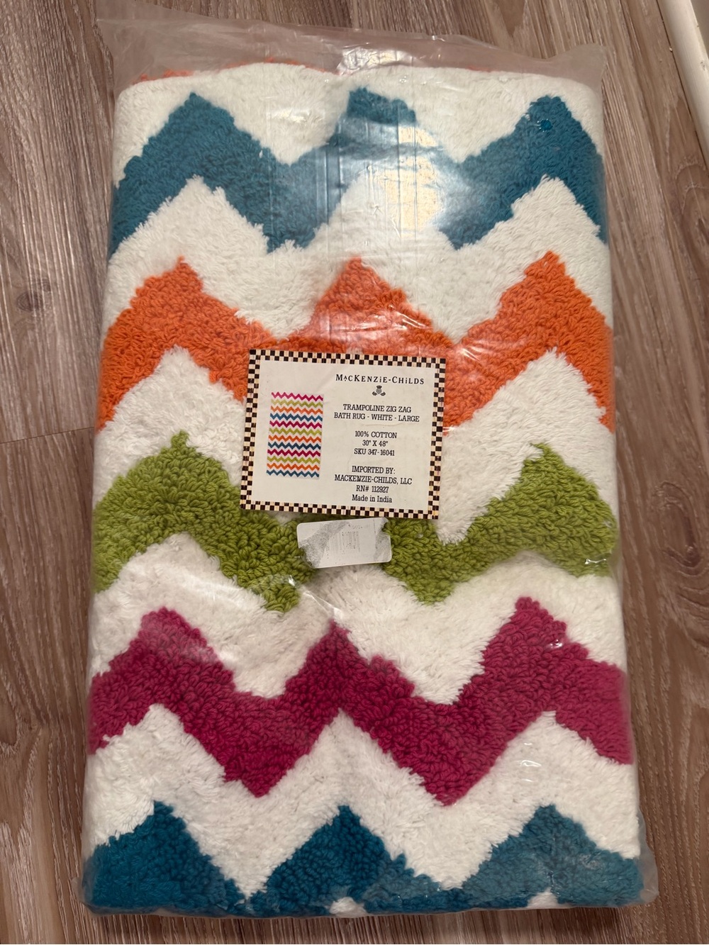 Mackenzie Childs Trampoline Zigzag large Bath Rug
